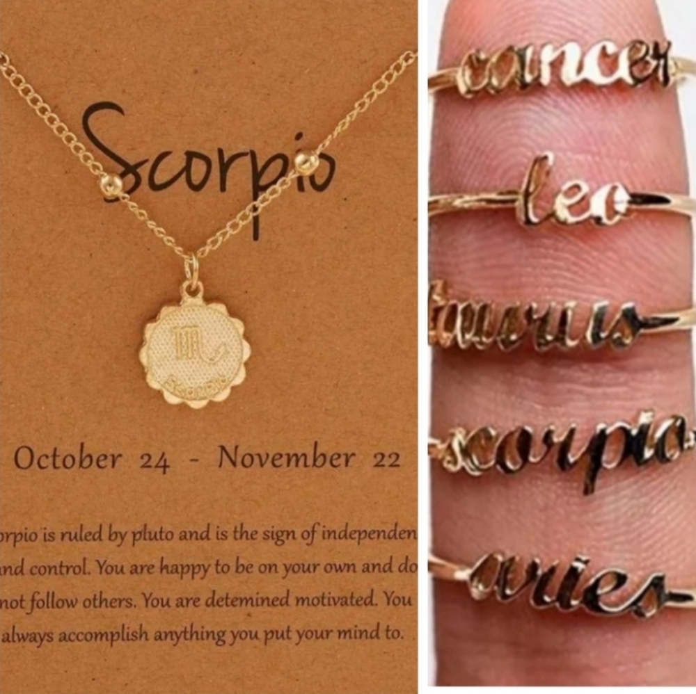 Scorpio Constellation Coin Necklace & Ring